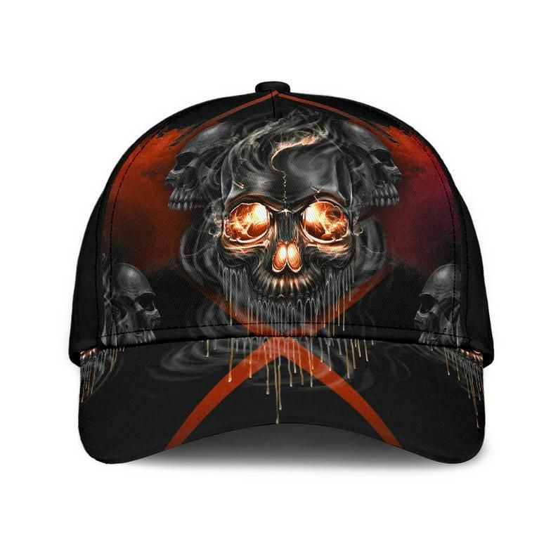 Skull Melting Classic Cap 3D Gift Idea, Unisex Hat, Human Cap, Trending Cap, American Cap Trucker Hats Custom Hats Gifts For Men & Women