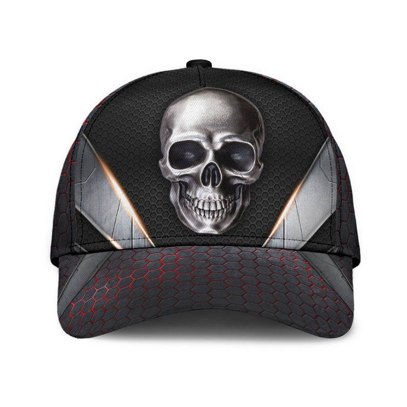 Skull Metal V3 Classic Cap 3D Unisex Hat, Gift For Him, Human Cap, Trending Cap, American Cap Trucker Hats Custom Hats Gifts For Men & Women