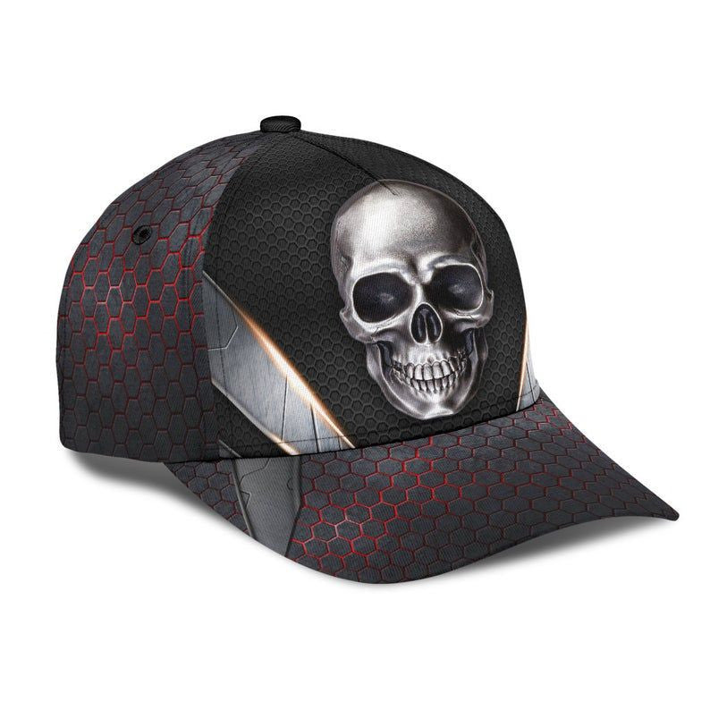 Skull Metal V3 Classic Cap 3D Unisex Hat, Gift For Him, Human Cap, Trending Cap, American Cap Trucker Hats Custom Hats Gifts For Men & Women