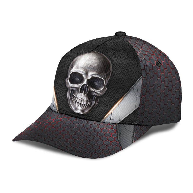 Skull Metal V3 Classic Cap 3D Unisex Hat, Gift For Him, Human Cap, Trending Cap, American Cap Trucker Hats Custom Hats Gifts For Men & Women