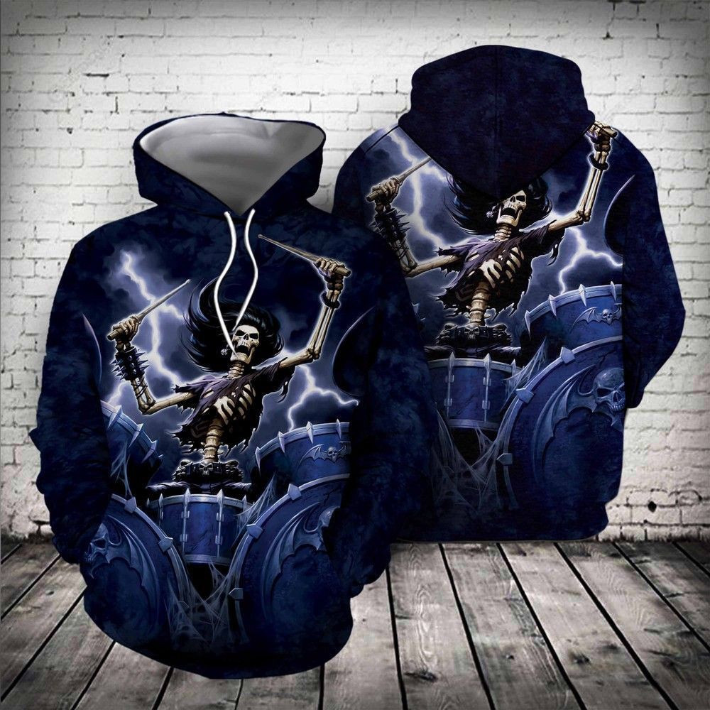 Skull Music 3D All Over Print Hoodie, Zip Hoodie