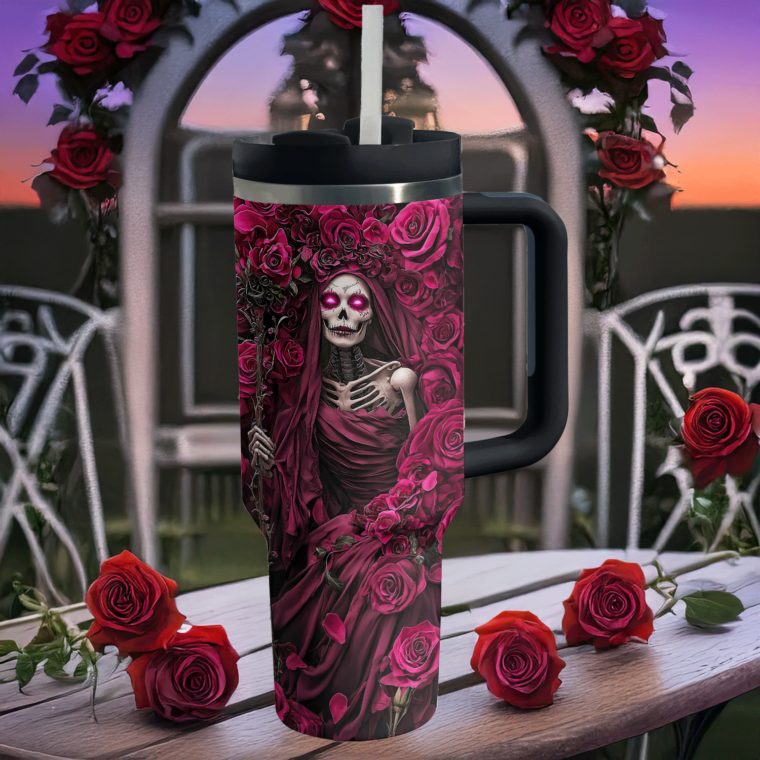 Skull Purple Queen Custom Stanley Cup 40 oz 30 oz Tumbler With HandleTVC2301308 - Image 2