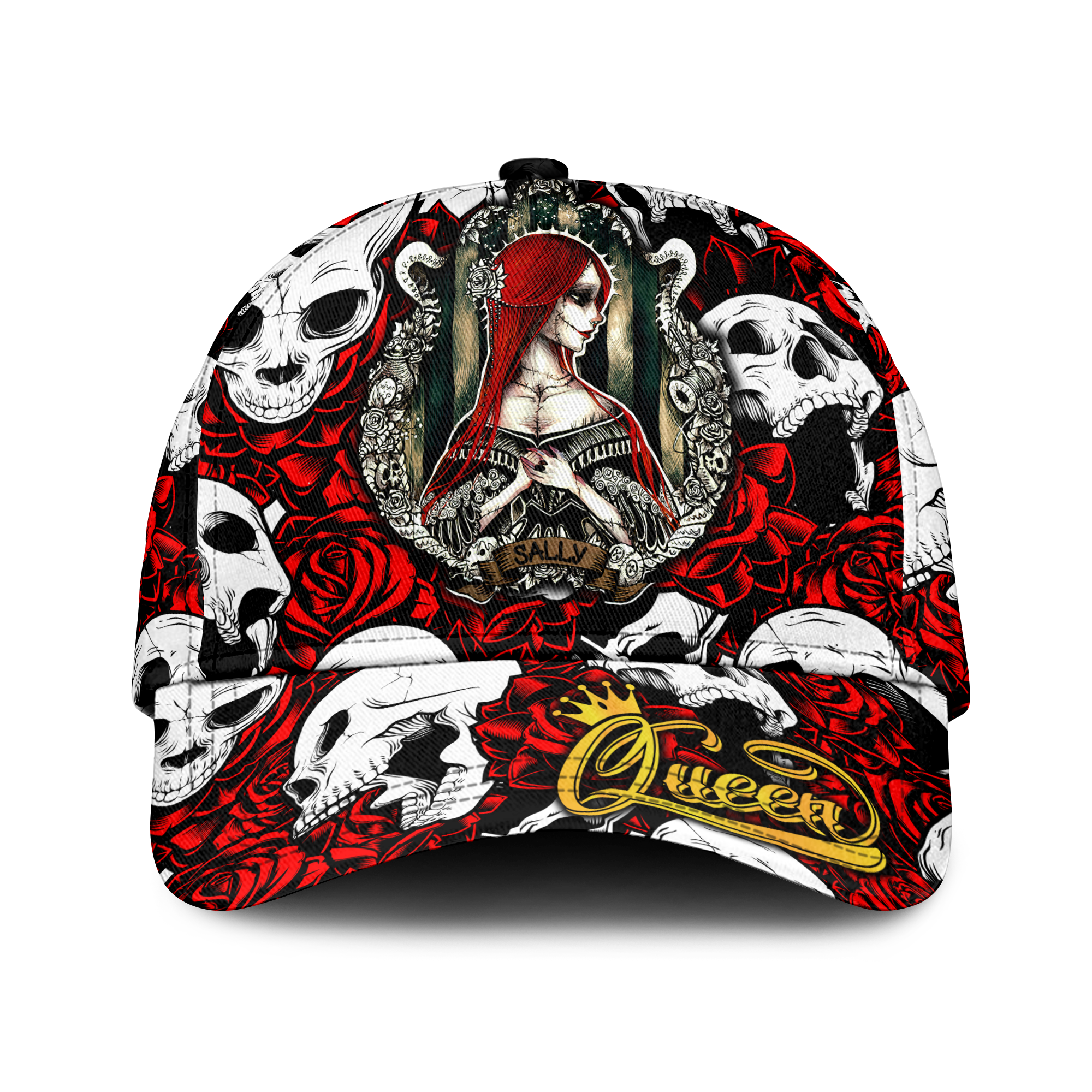 Skull Rose Queen - Death Cannot Divide Us Cap - LT2 Trucker Hats Custom Hats Gifts For Men & Women