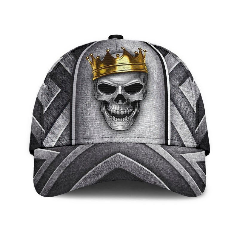 Skull Silver Metal Hat Classic Cap 3D Unisex Cap, Breathable Cap, Human Cap, Trending Cap, American Cap Trucker Hats Custom Hats Gifts For Men & Women