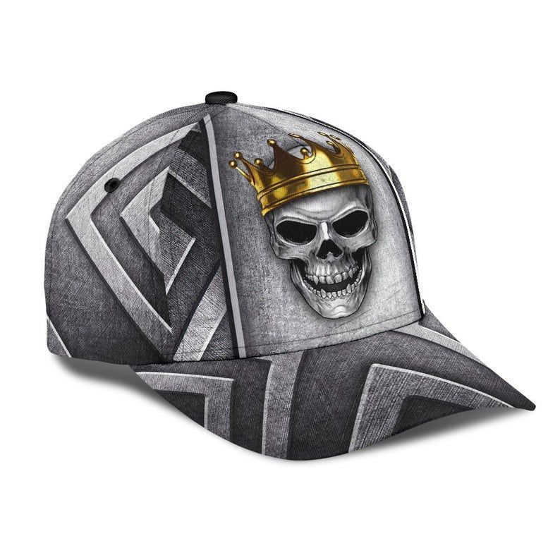 Skull Silver Metal Hat Classic Cap 3D Unisex Cap, Breathable Cap, Human Cap, Trending Cap, American Cap Trucker Hats Custom Hats Gifts For Men & Women