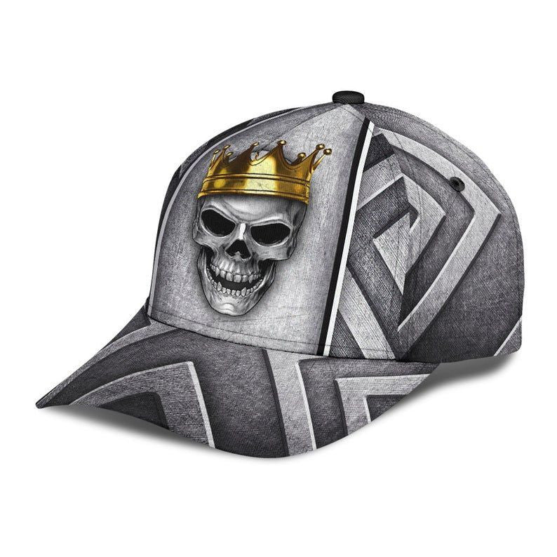 Skull Silver Metal Hat Classic Cap 3D Unisex Cap, Breathable Cap, Human Cap, Trending Cap, American Cap Trucker Hats Custom Hats Gifts For Men & Women