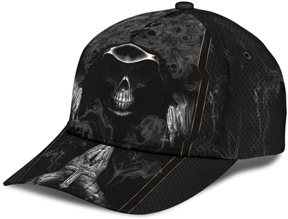 Skull Smoke Mystery Black2 3D Printed Unisex Hat Classic Cap, Snapback Cap, Baseball Cap Trucker Hats Custom Hats Gifts For Men & Women