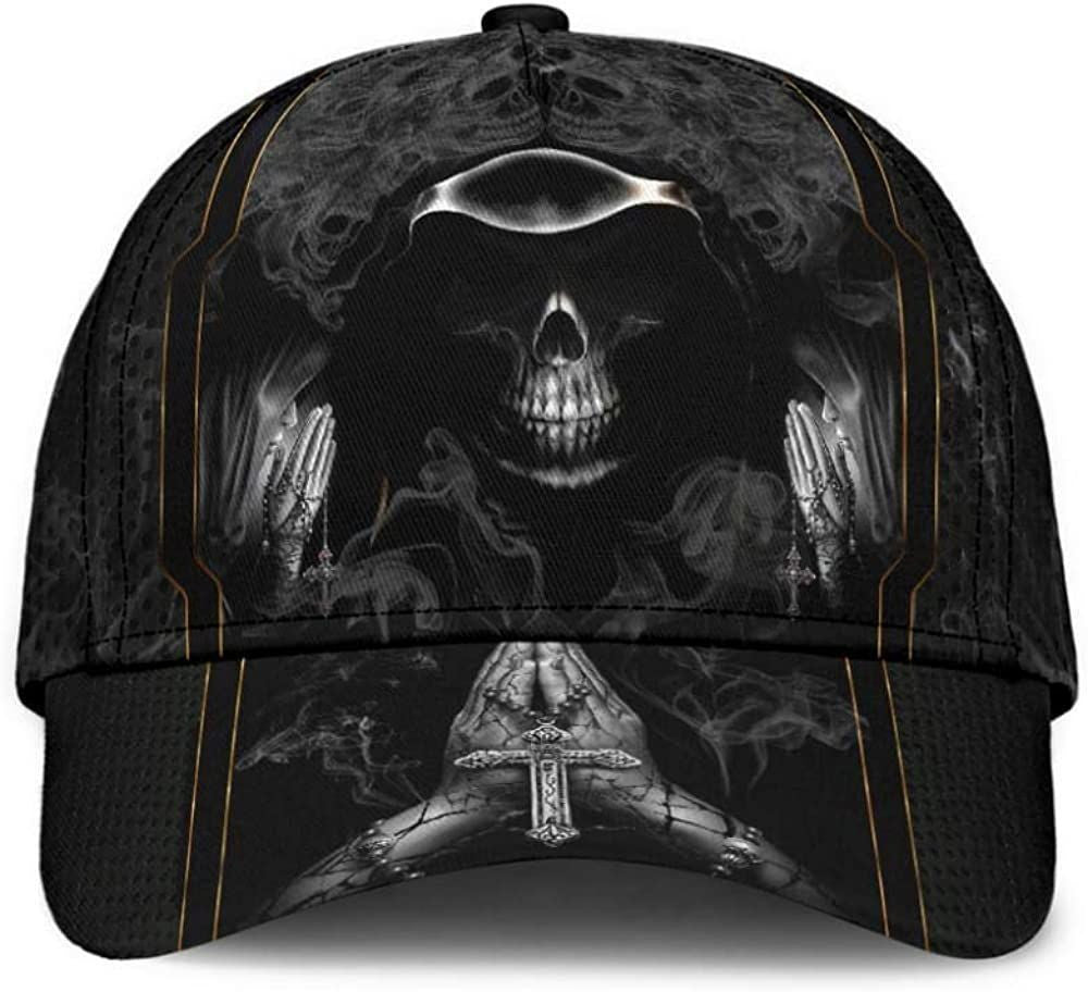 Skull Smoke Mystery Black2 3D Printed Unisex Hat Classic Cap, Snapback Cap, Baseball Cap Trucker Hats Custom Hats Gifts For Men & Women