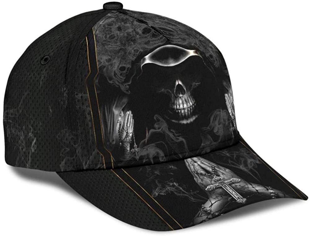 Skull Smoke Mystery Black2 3D Printed Unisex Hat Classic Cap, Snapback Cap, Baseball Cap Trucker Hats Custom Hats Gifts For Men & Women