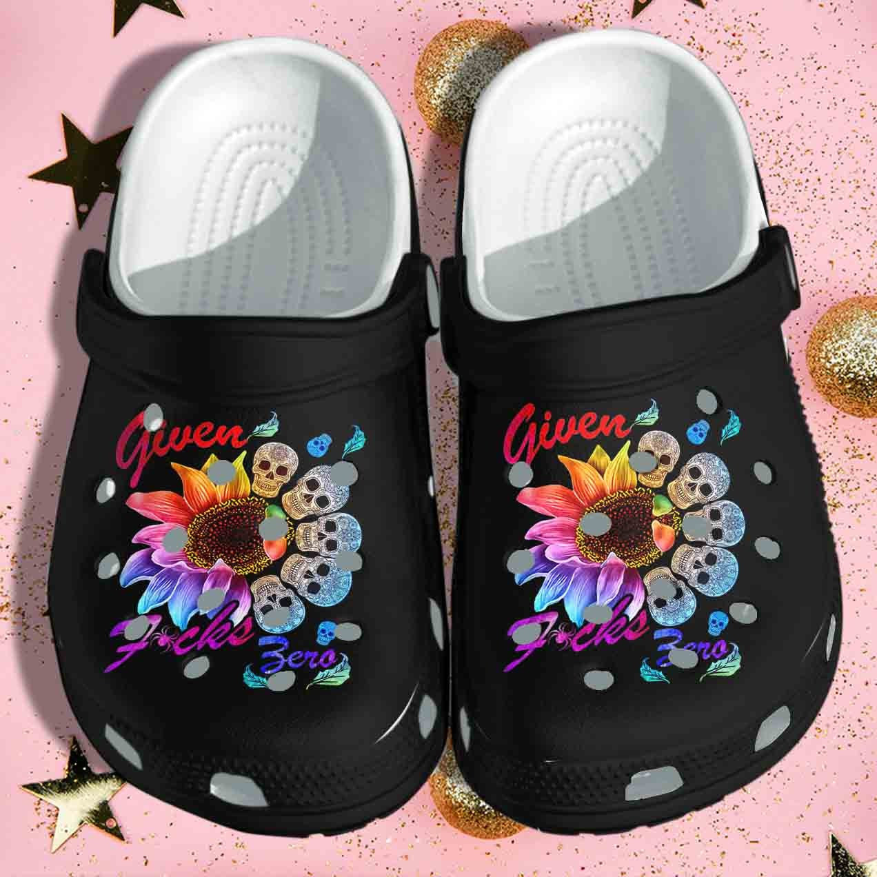 Skull Tattoo Sunflower Hippie Shoes Clogs Gift Tattoo Women