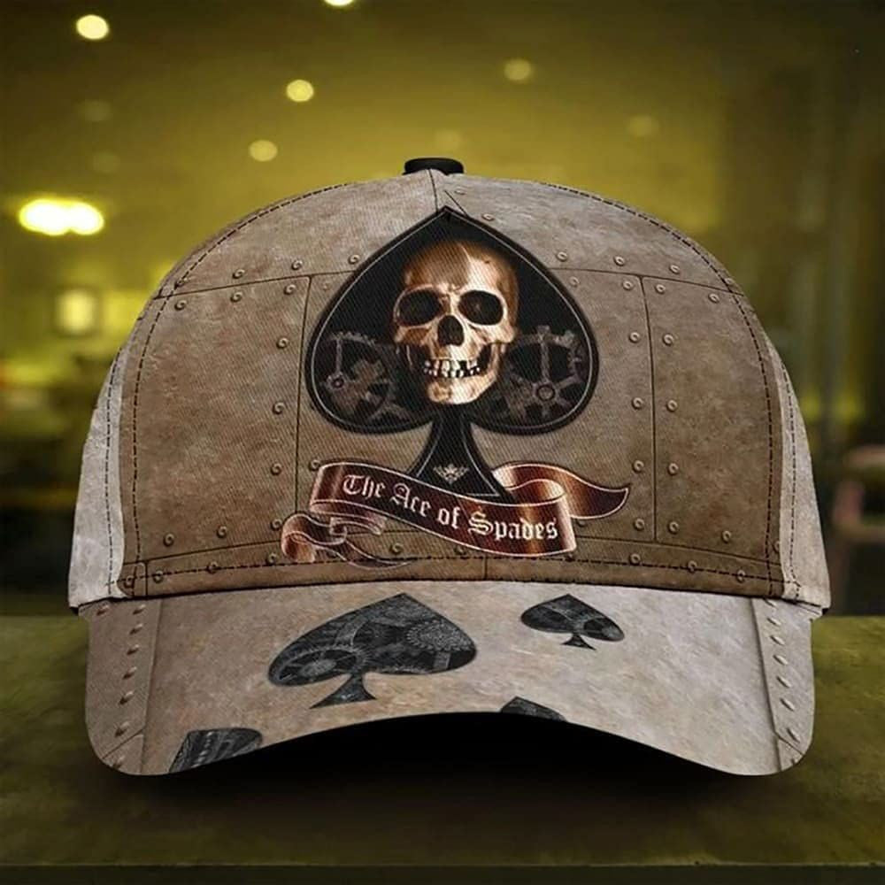 Skull The Ace of Spades Metal Simple and Beautiful 3D Printed Unisex Hat Classic Cap, Gift for Expecting Parent Trucker Hats Custom Hats Gifts For Men & Women