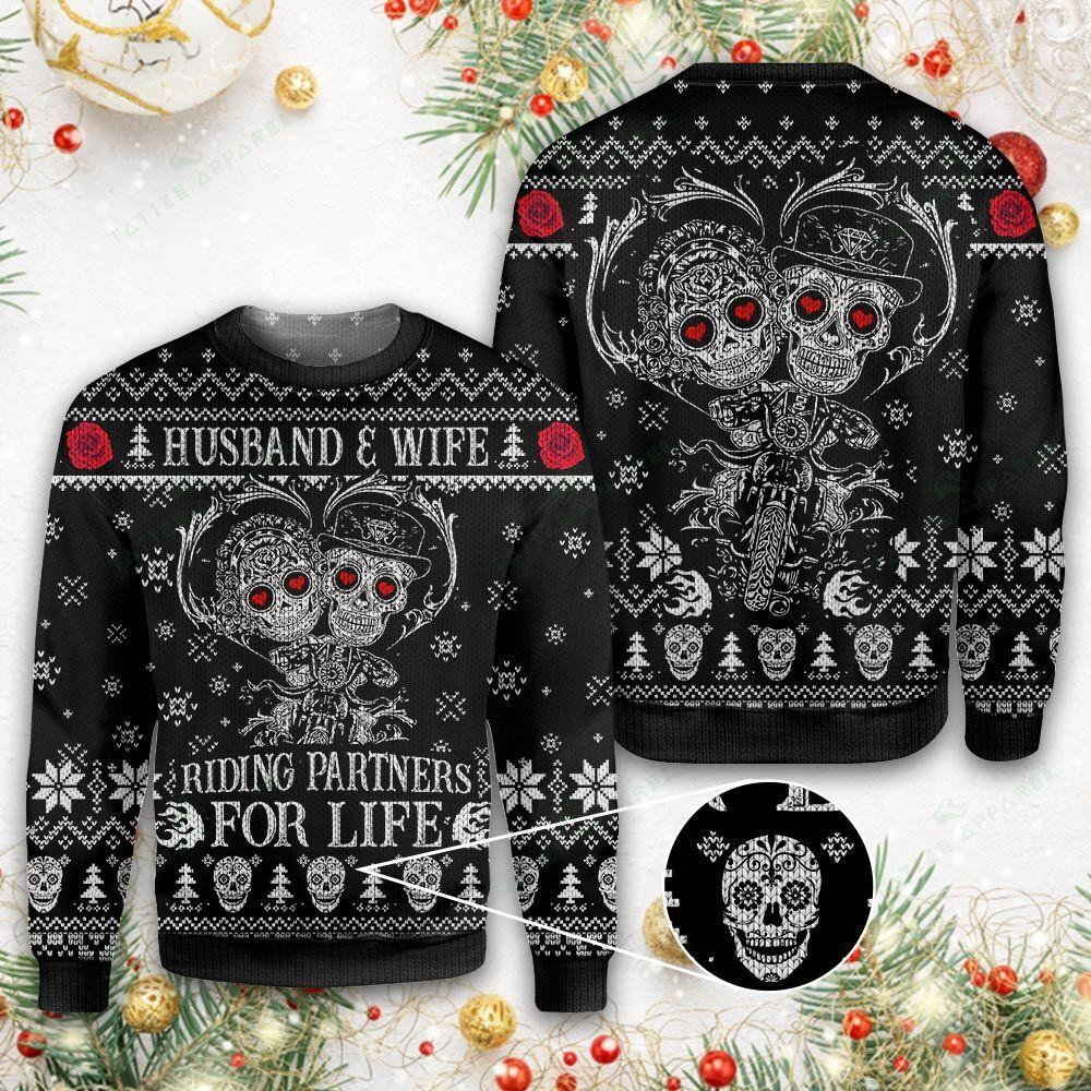 Skull Ugly Christmas Sweater Adult 3D Funny Matching for family