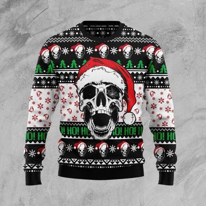 Skull Ugly Christmas Sweater Adult 3D Funny Matching for family