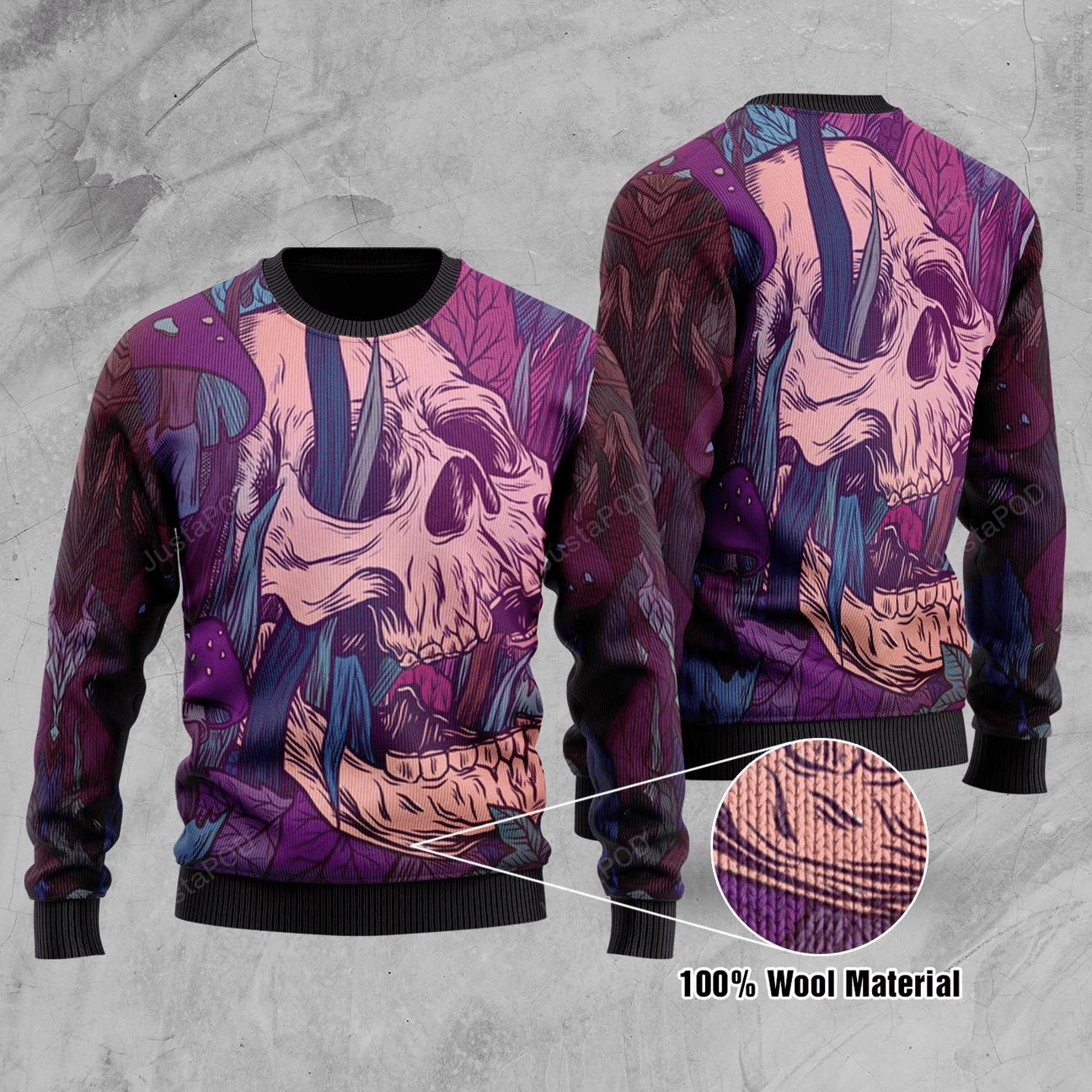 Skull Ugly Christmas Sweater Adult 3D Funny Matching for family