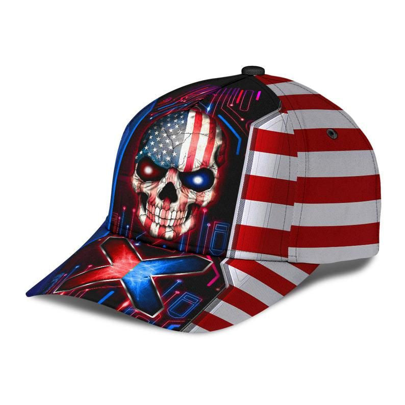 Skull US Electric Hat Classic Cap 3D, Human Cap 3D, Classical Cap, Women And Men Cap Trucker Hats Custom Hats Gifts For Men & Women