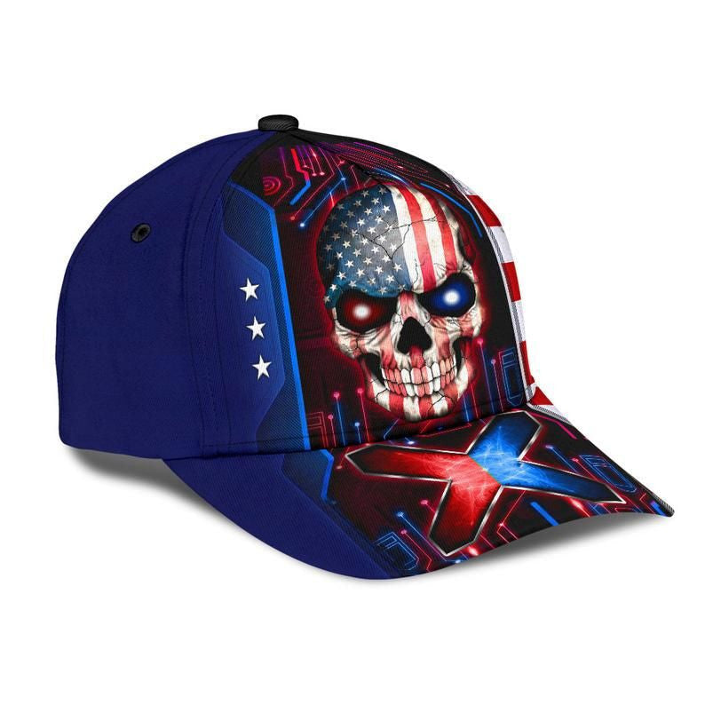 Skull US Electric Hat Classic Cap 3D, Human Cap 3D, Classical Cap, Women And Men Cap Trucker Hats Custom Hats Gifts For Men & Women