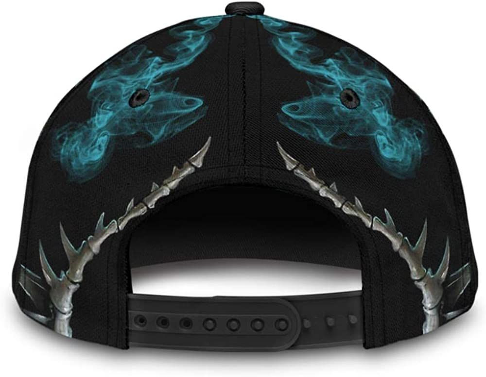 Skull With Fire Smoke Mystery 3D Printed Unisex Hat Classic Cap, Snapback Cap, Baseball Cap Trucker Hats Custom Hats Gifts For Men & Women