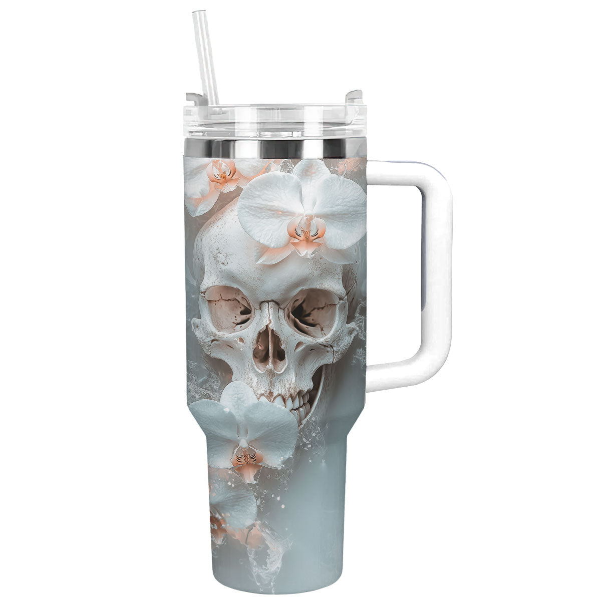 Skull With Flower Custom Stanley Cup 40 oz 30 oz Tumbler With HandleTVC2301307