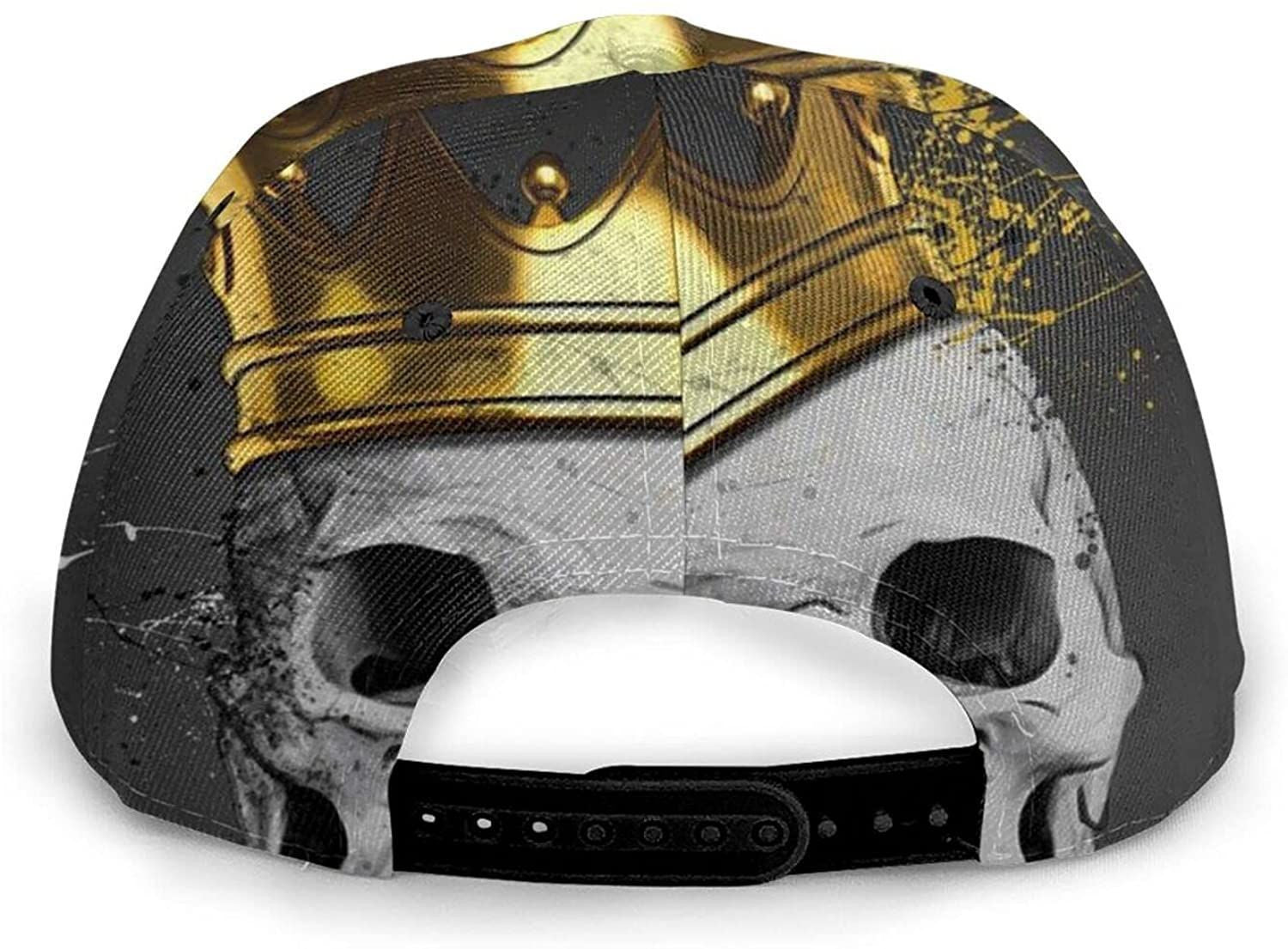 Skull with Gold Crown Print Casual Baseball Cap Adjustable Twill Sports Dad Hats for Unisex Trucker Hats Custom Hats Gifts For Men & Women