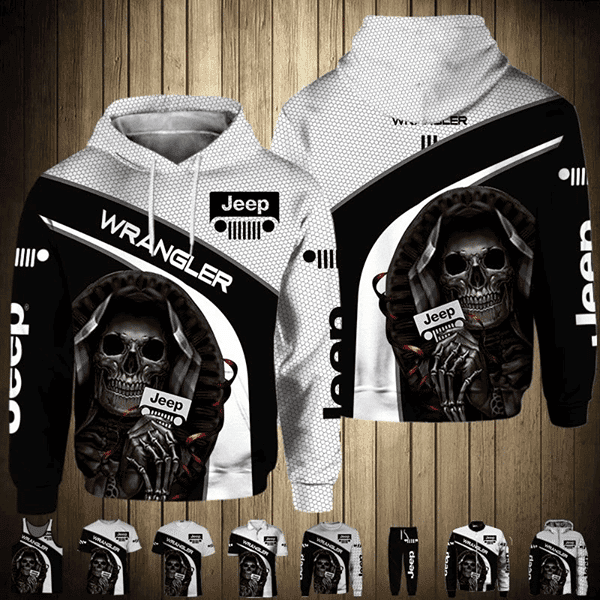 Skull Wrangler Jeep Living My Way 3D All Over Print Hoodie, Zip Hoodie