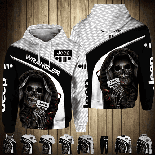 Skull Wrangler Jeep Living My Way 3D All Over Print Hoodie, Zip Hoodie