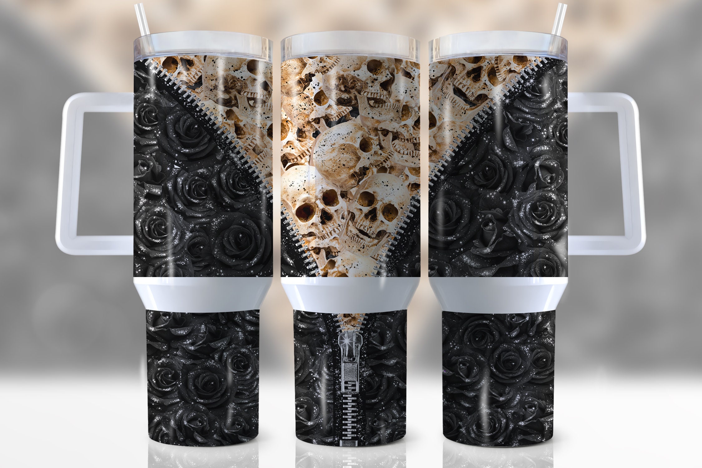 Skulls And Roses Custom Stanley Cup 40 oz 30 oz Tumbler With HandleTVC2301947
