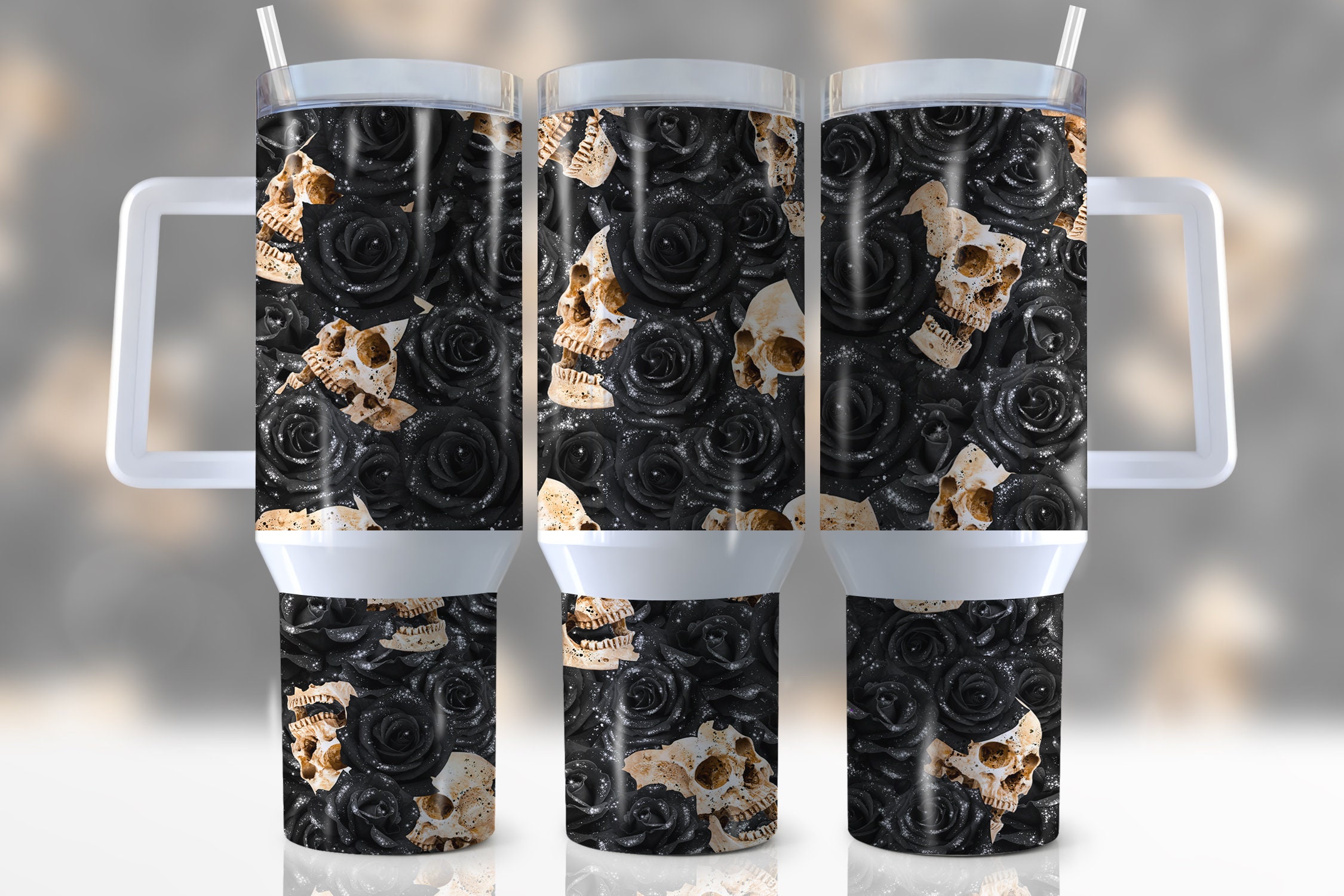 Skulls And Roses Custom Stanley Cup 40 oz 30 oz Tumbler With HandleTVC2301953