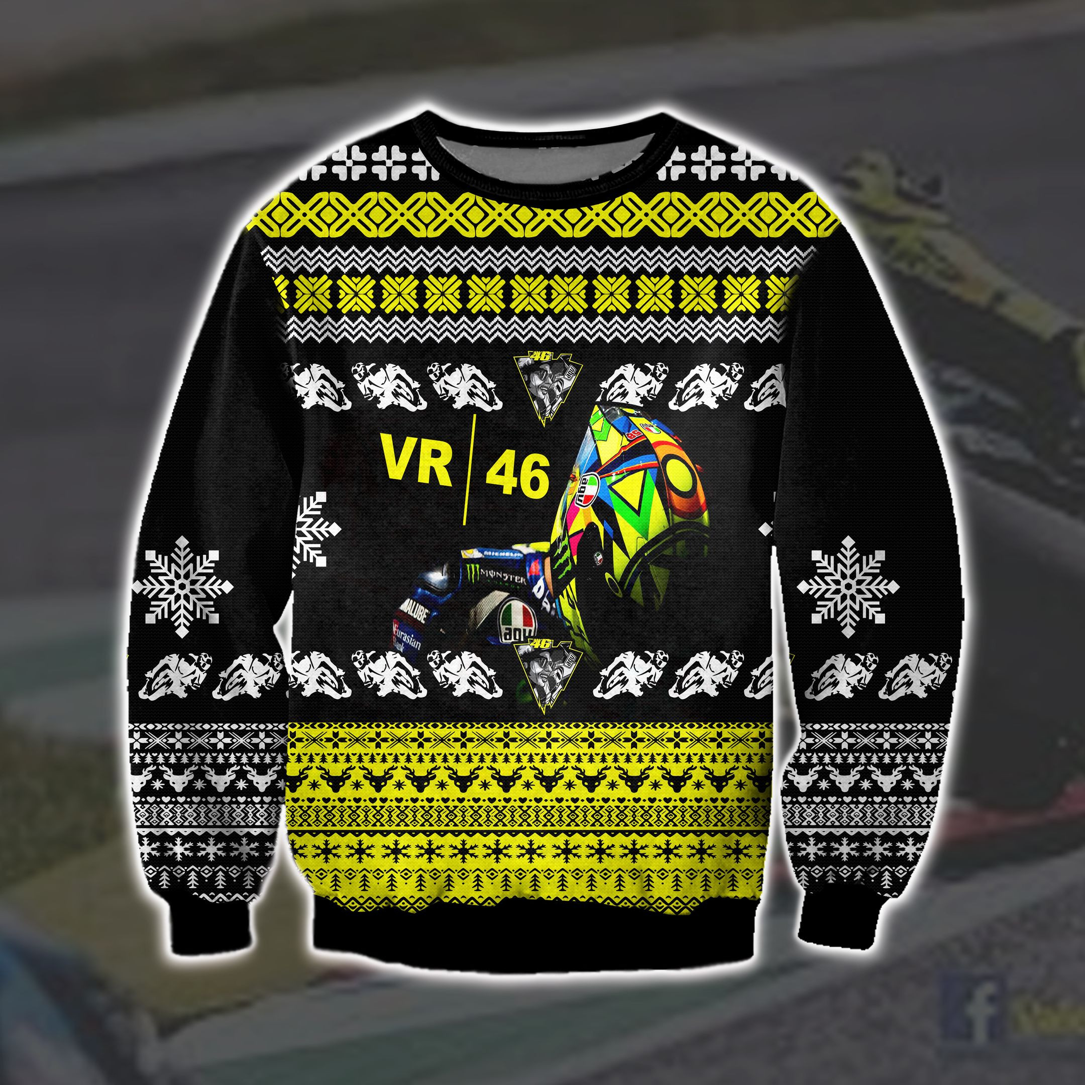 Sky Racing Vr46 3D Print Ugly Christmas Sweater Adult 3D Funny Matching for family
