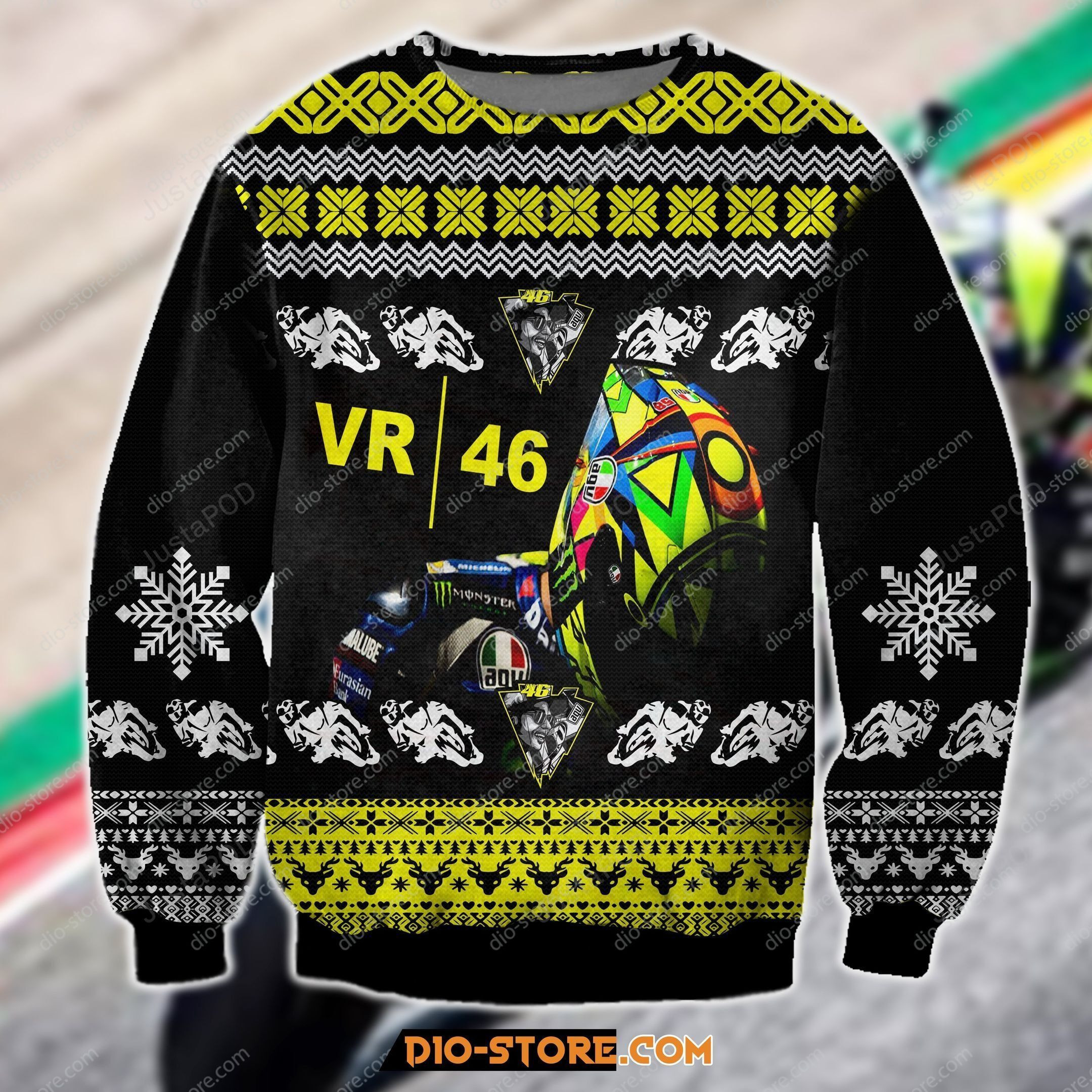 Sky Racing Vr46 Ugly Christmas Sweater Adult 3D Funny Matching for family