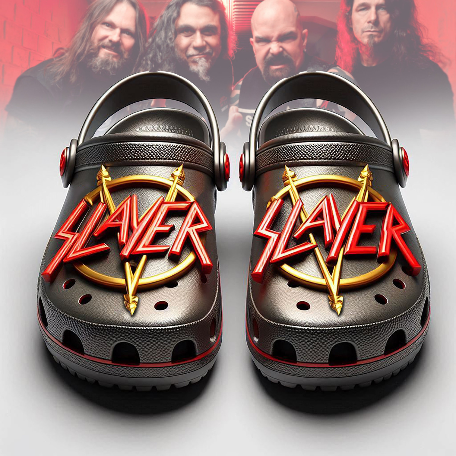 Slayer Band Music Crocs Crocband Clogs Shoes Comfortable For Men Women and Kids