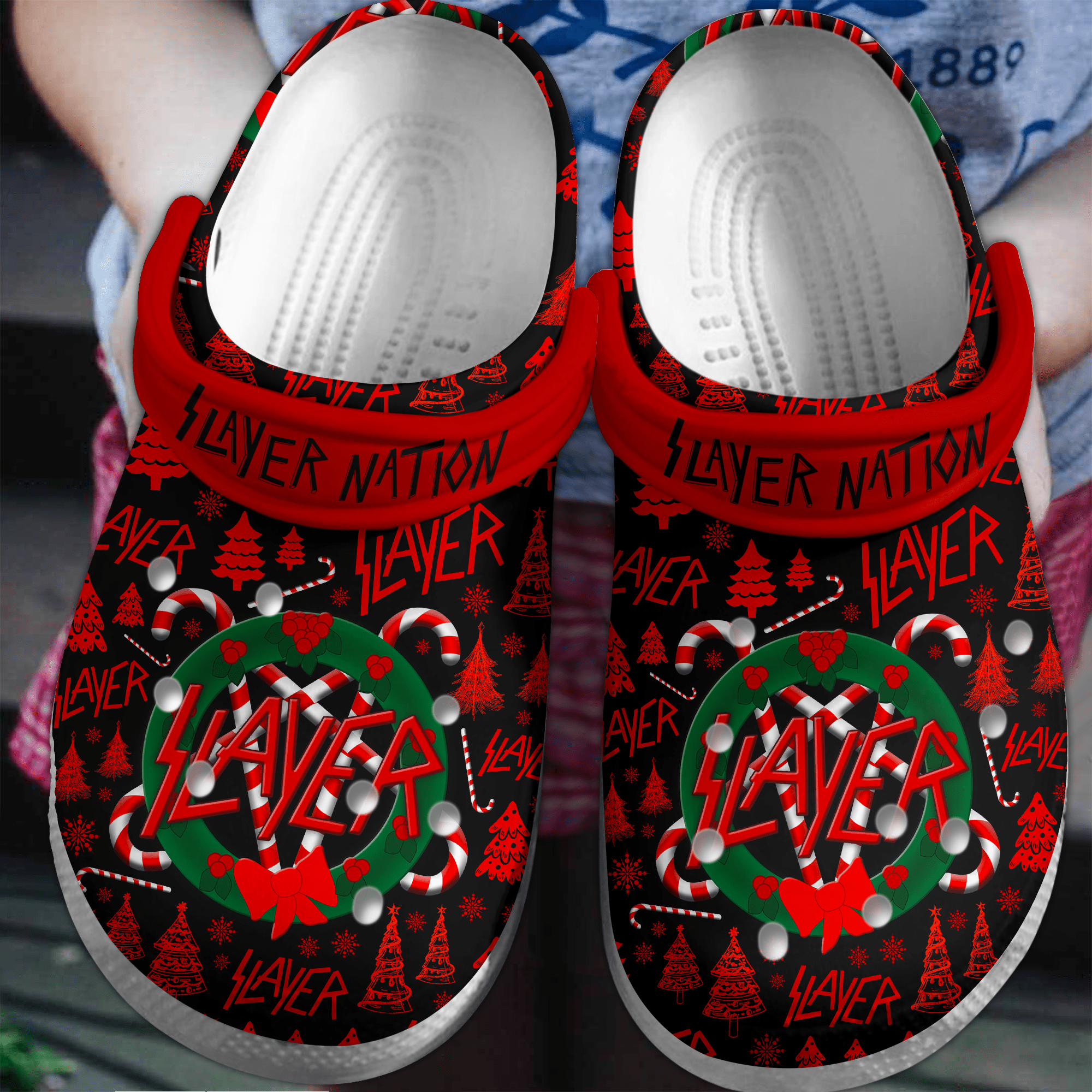 Slayer Christmas Music Crocs Crocband Clogs Shoes Comfortable For Men Women and Kids