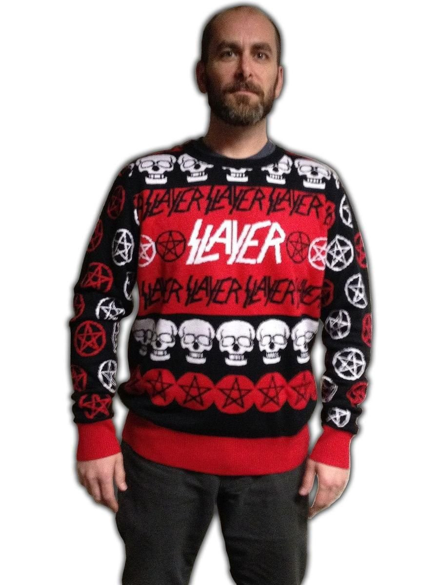 Slayer Pentagram &Amp;Amp; Skulls Adult Ugly Christmas Sweater Adult 3D Funny Matching for family