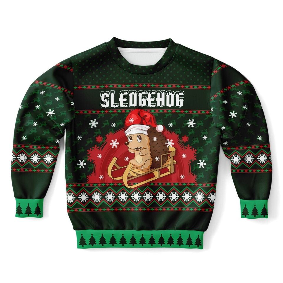 Sledgehog Kids Unisex Ugly Christmas Sweatshirt