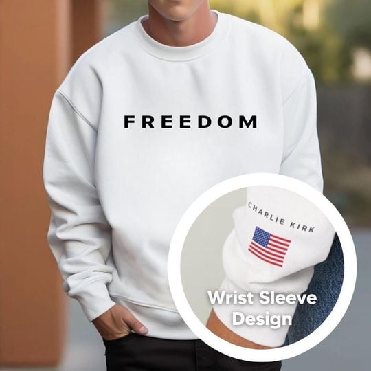 Sleeve Design Charlie Kirk Freedom Sweatshirt, Freedom Sweatshirt, Charlie Kirk 3D Sweatshirt - Image 9