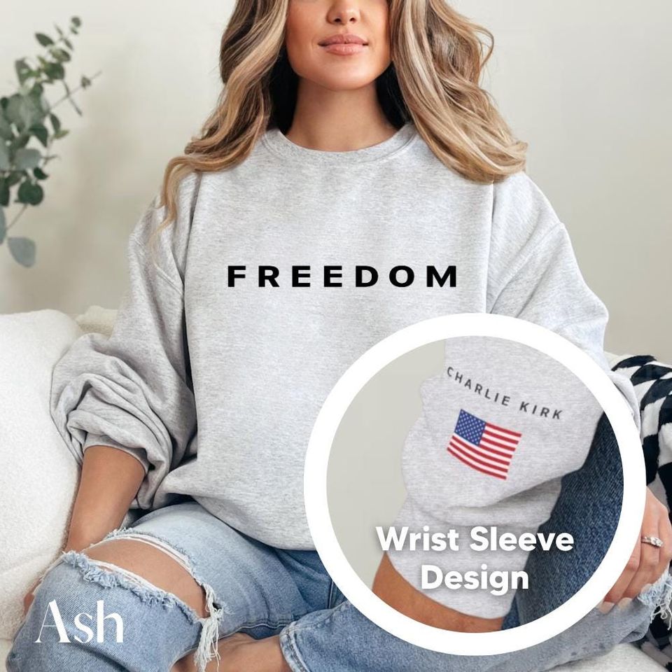 Sleeve Design Charlie Kirk Freedom Sweatshirt, Freedom Sweatshirt, Charlie Kirk 3D Sweatshirt - Image 6