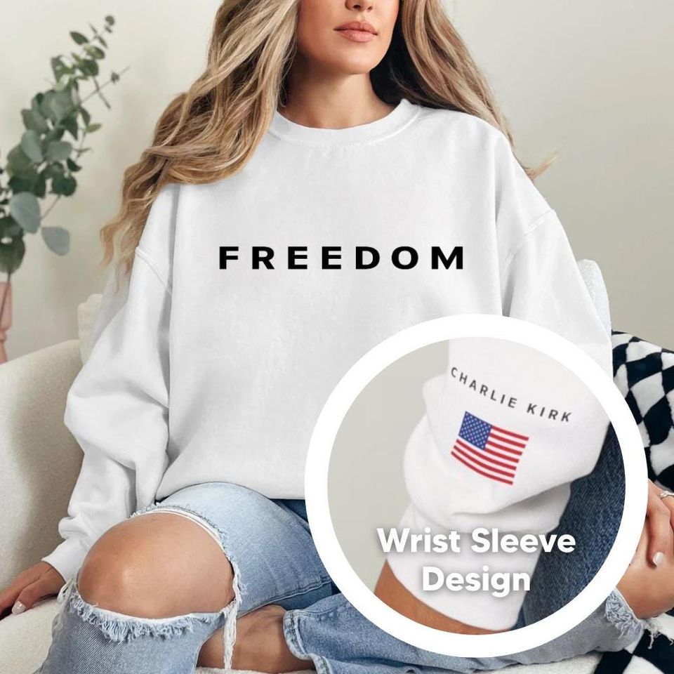 Sleeve Design Charlie Kirk Freedom Sweatshirt, Freedom Sweatshirt, Charlie Kirk 3D Sweatshirt - Image 3