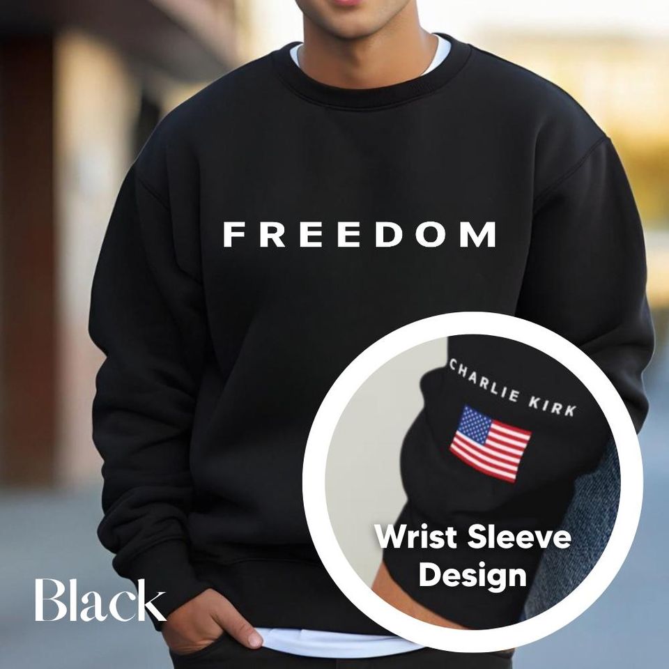 Sleeve Design Charlie Kirk Freedom Sweatshirt, Freedom Sweatshirt, Charlie Kirk 3D Sweatshirt - Image 4