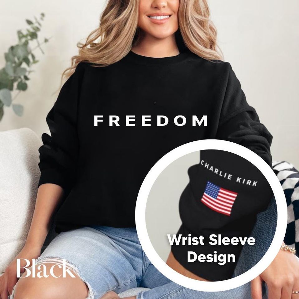 Sleeve Design Charlie Kirk Freedom Sweatshirt, Freedom Sweatshirt, Charlie Kirk 3D Sweatshirt - Image 5