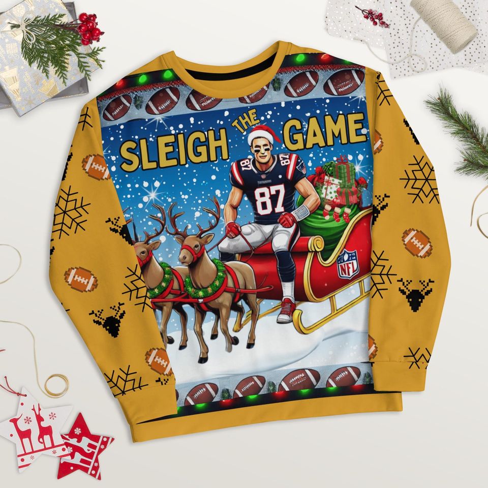 Sleigh the Game Ugly Christmas Sweater- Unisex