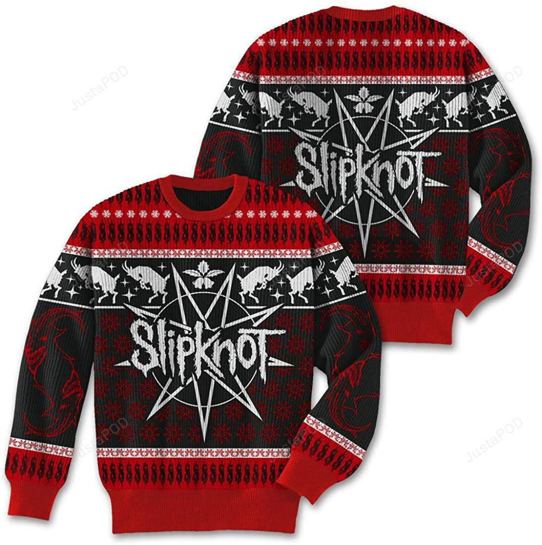 Slipknot - Pentagram Ugly Christmas Adult Sweater, Ugly Christmas Sweater Adult 3D Funny Matching for family
