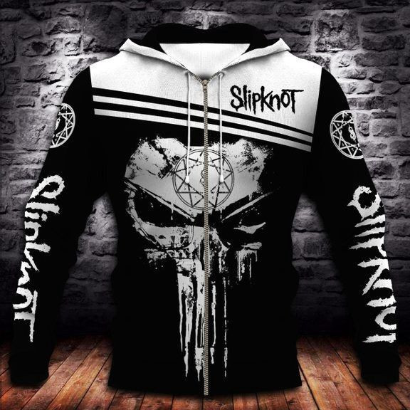 Slipknot Skull 3D All Over Print Hoodie, Zip Hoodie