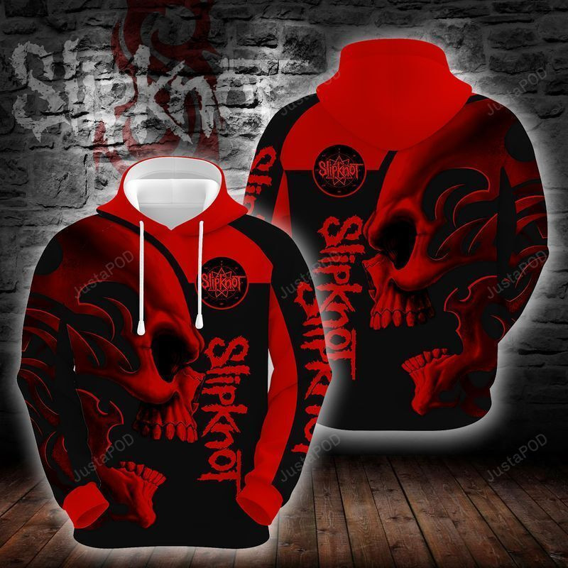 Slipknot Skull Red 3D All Over Print Hoodie, Zip Hoodie
