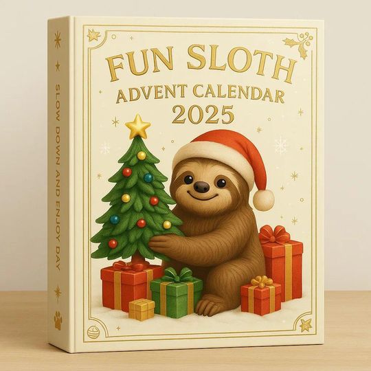 Sloth Advent Calendar 2025, 24 Funny Animal Figurines, Christmas Countdown Gift, Sloth Lover Decor, Cute Xmas Toy Set - Image 8