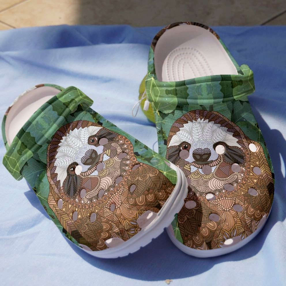 Sloth Art Printer Shoes - Love Sloth Clog Birthday Gift