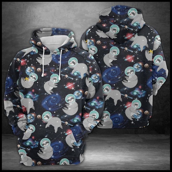 Sloth Astronut 3D All Over Print Hoodie, Zip Hoodie