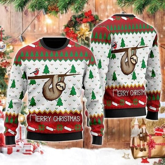 Sloth Christmas Sweaters for Women - Funny Ugly Christmas Sweater - Image 5