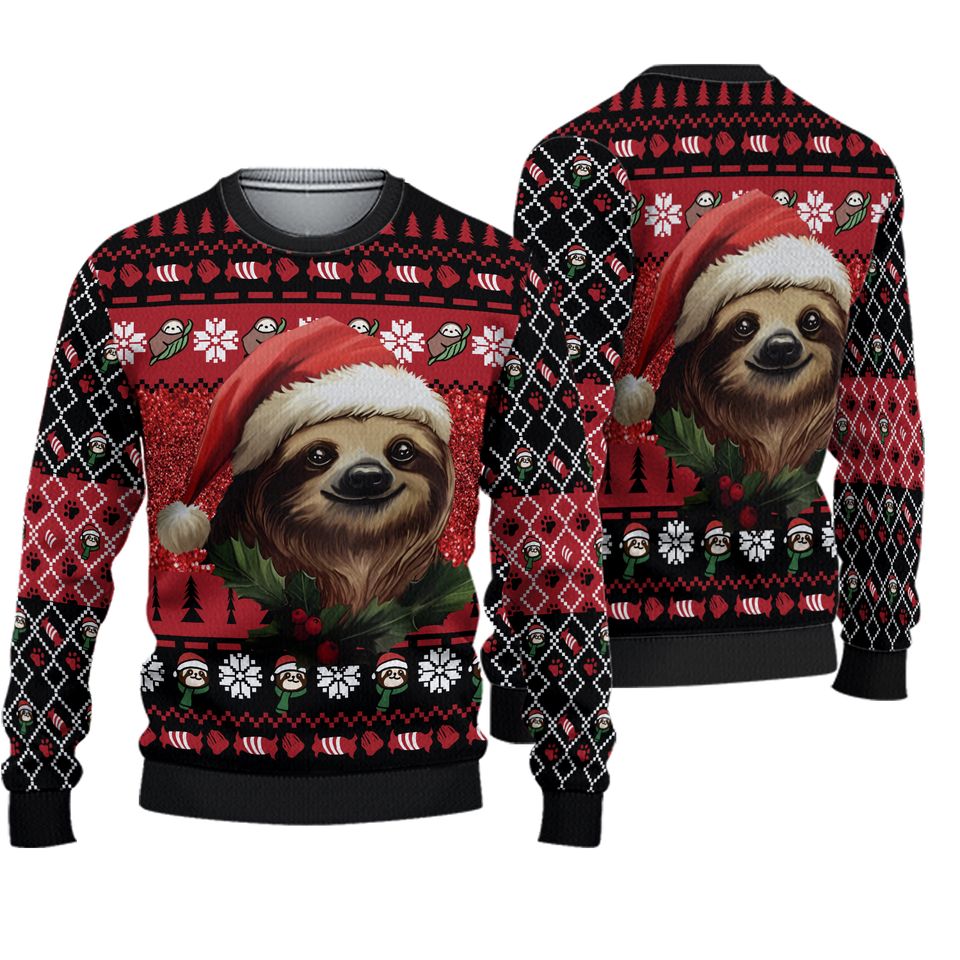 Sloth Christmas Sweaters for Women - Funny Ugly Christmas Sweater