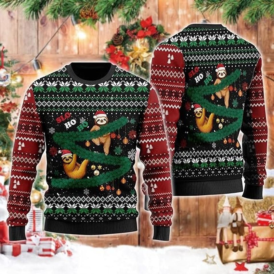 Sloth Christmas Sweaters for Women - Funny Ugly Christmas Sweater