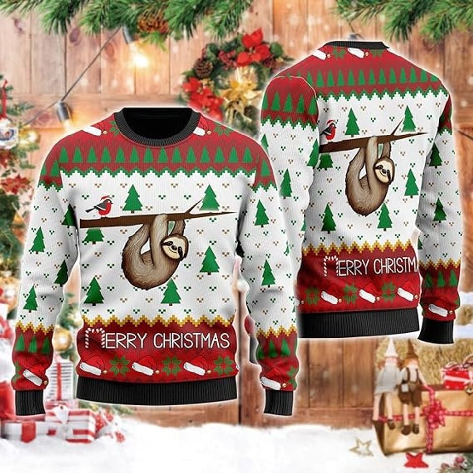 Sloth Christmas Sweaters for Women - Funny Ugly Christmas Sweater