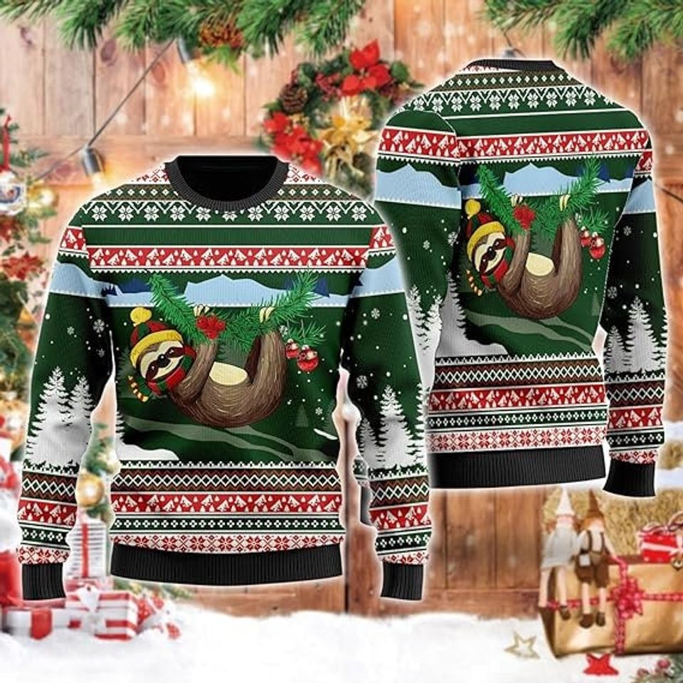 Sloth Christmas Sweaters - Funny Ugly Christmas Sweater